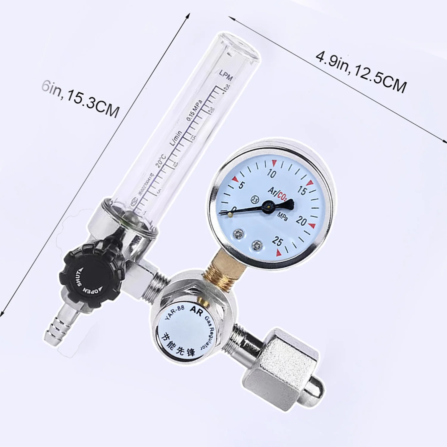 G5/8 "0-25mpa argônio co2 mig tig medidor de fluxo regulador de gás medidor de vazão soldagem medidor de solda regulador de argônio redutor de pressão