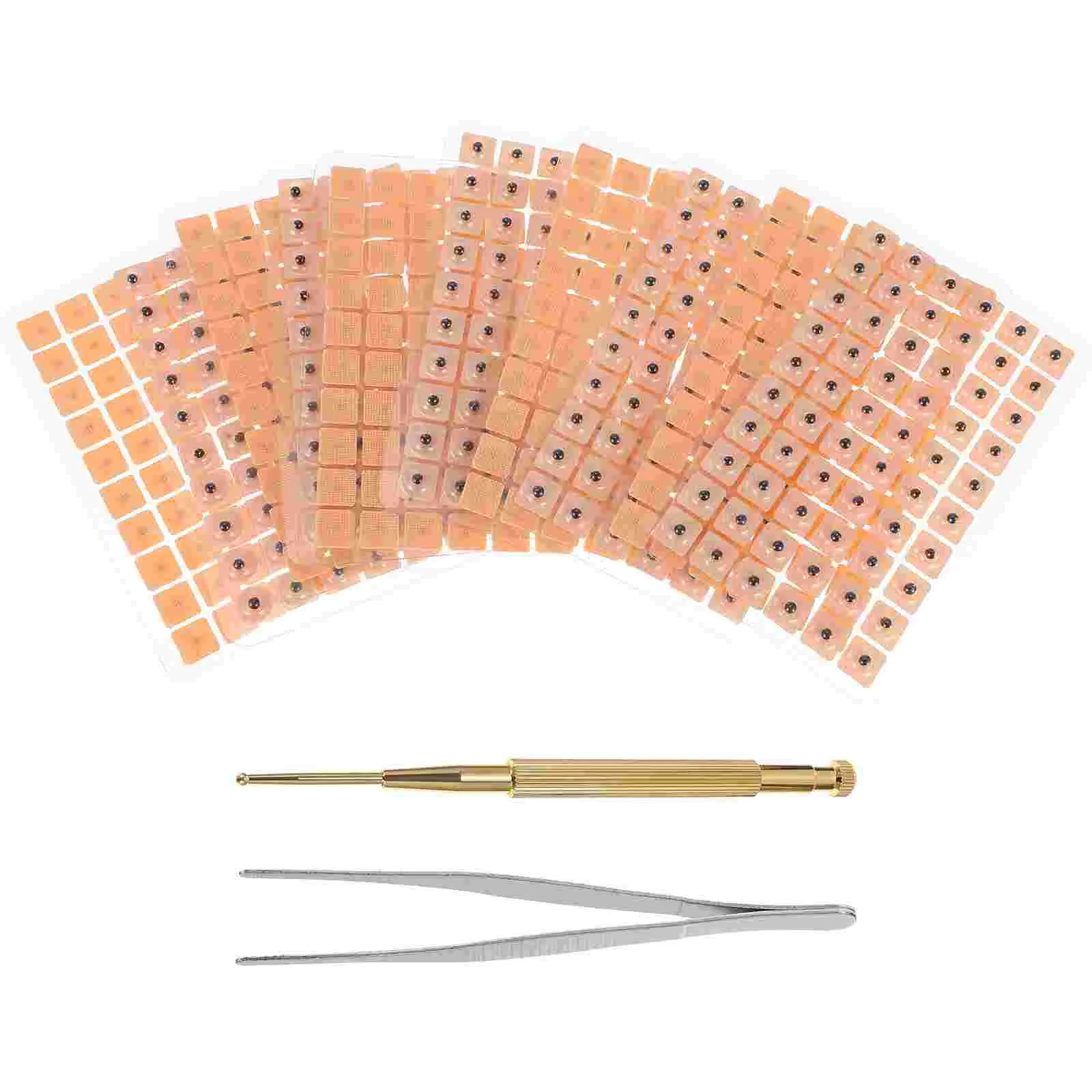 Ear Acupoint Press Patches Acupressure Kit Auricular Stickers Acupuncture Vaccaria Seeds