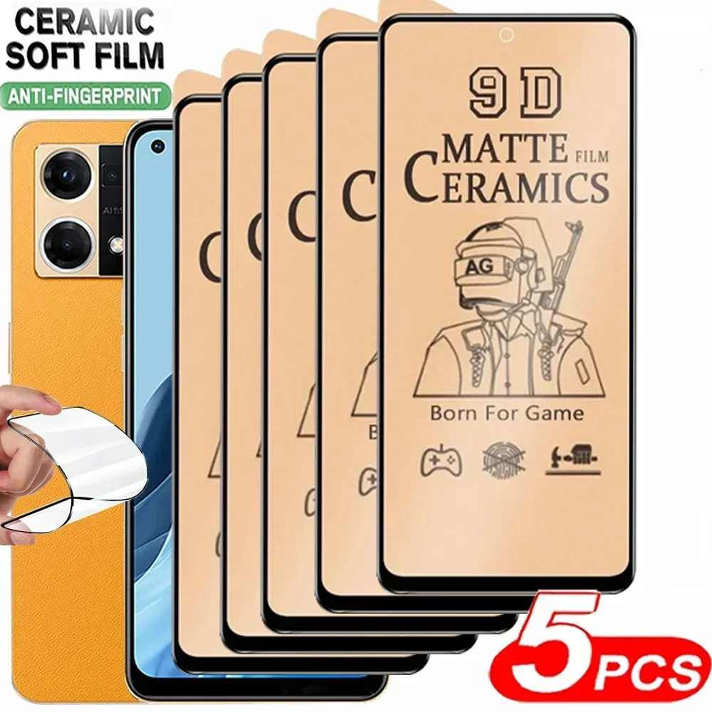 

5PCS Soft Matte Ceramic Film For For OPPO Reno 7 8 Pro Plus 7 Z 8 Lite 8T Find X5 X3 Lite A94 A73 A74 A54 Screen Protector Film