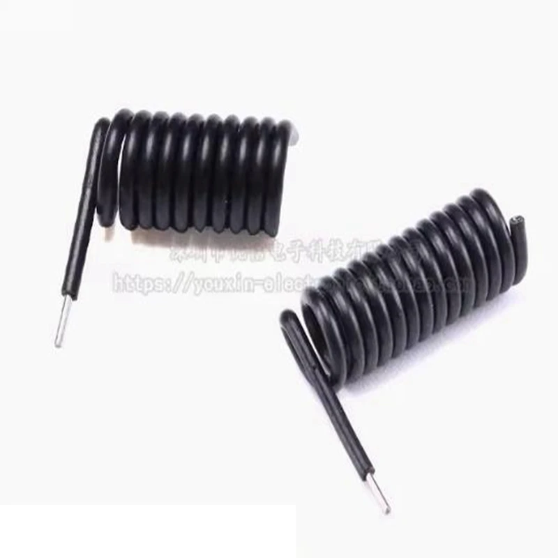 10pcs 315MHZ/433MHZ spring antenna wireless receiving and transmitting remote control module black rubber spiral