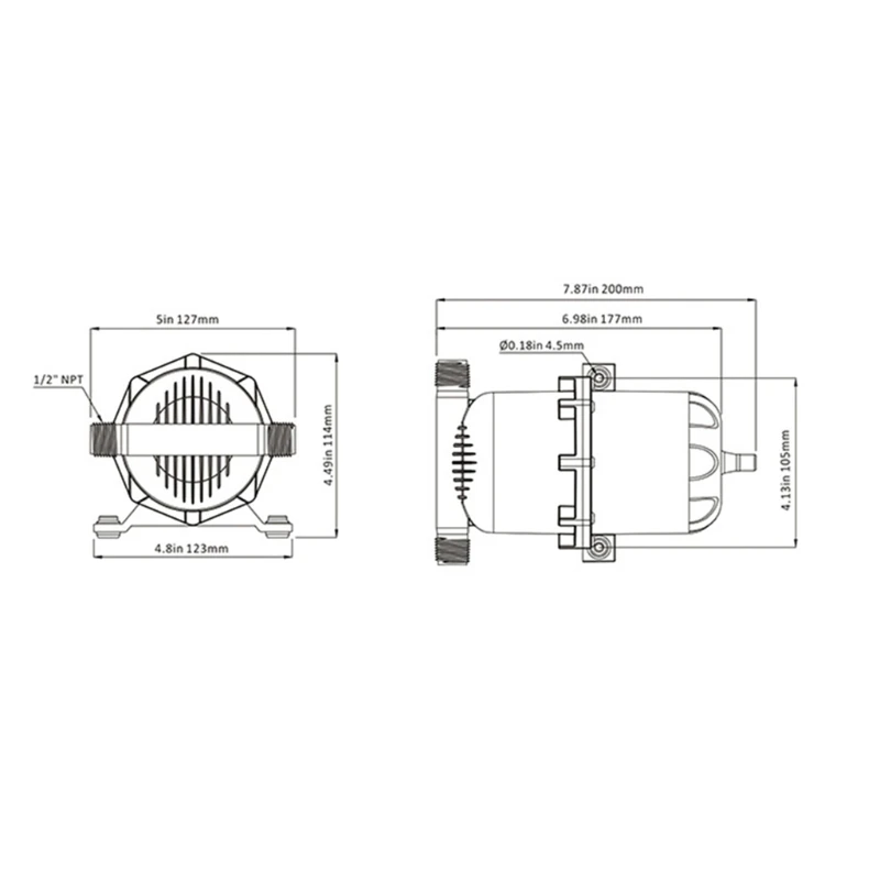 Tekanan Akumulator Universal 0,75 L 125PSI untuk Akses Sistem Air Perahu RV Tangki