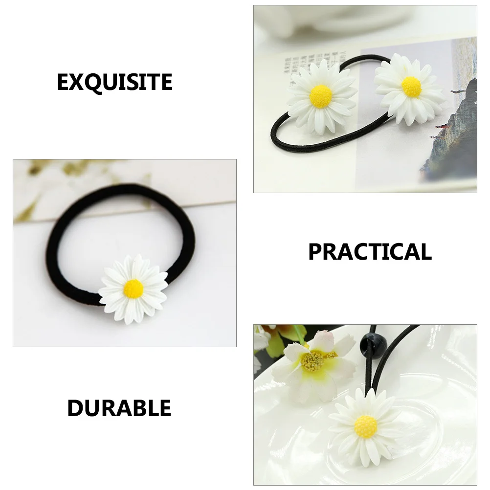 

9pcs Daisy Elastic Flower Rope Ponytail Holders For Women Girls Accessories For Thick Elastic Hair Ties Medium Hair