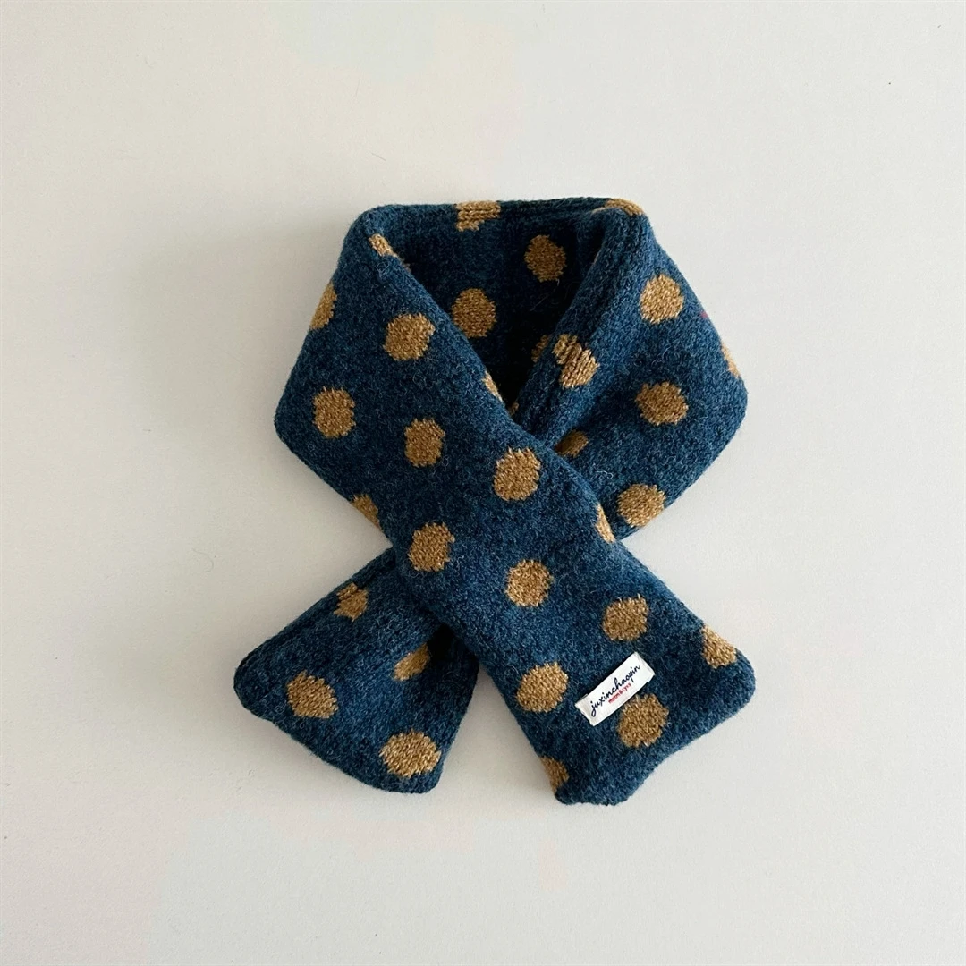 Kinder-Halstuch mit Niedlichen Punkten, Winter-Schal für Kleinkinder, 8 Farben, Warmer Winter-Schal für Kinder, Mädchen-Accessoires, Kinderschal – Detail 13