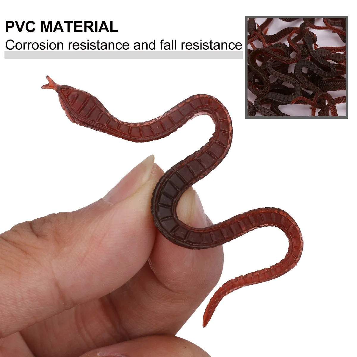 

100 шт. имитированных змей коричневого цвета, легкие, пугающие, для Хэллоуина, для детей, креативные реквизиты для розыгрышей, декоративные змеи для вечеринок и игр