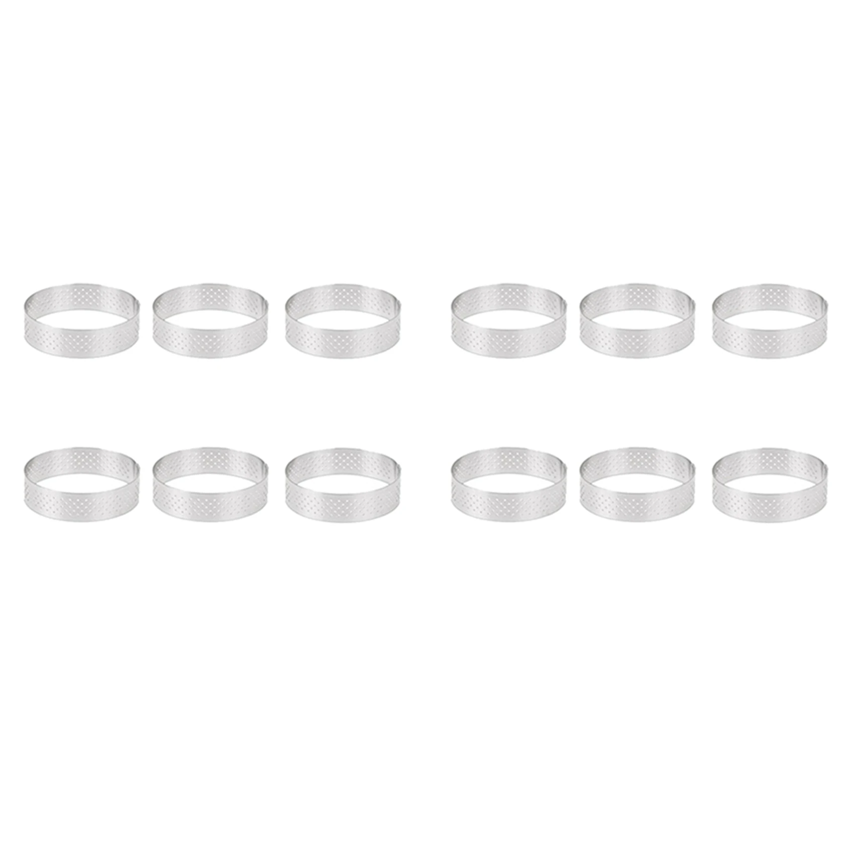 

AT21-12 шт., 6 см, кольцо для пирога, форма для тарталеток из нержавеющей стали, круговой резак, кольцо для пирога, термостойкие перфорированные формы для мусса для торта