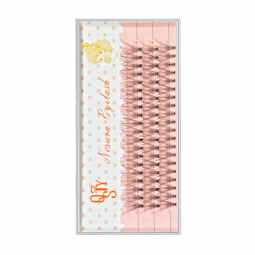 60 Clusters /Box 10D Eyelash Bundles Black Natural Mink Eyelashes Extension Fake Lashes Individual Grafting Lash Makeup Cilios