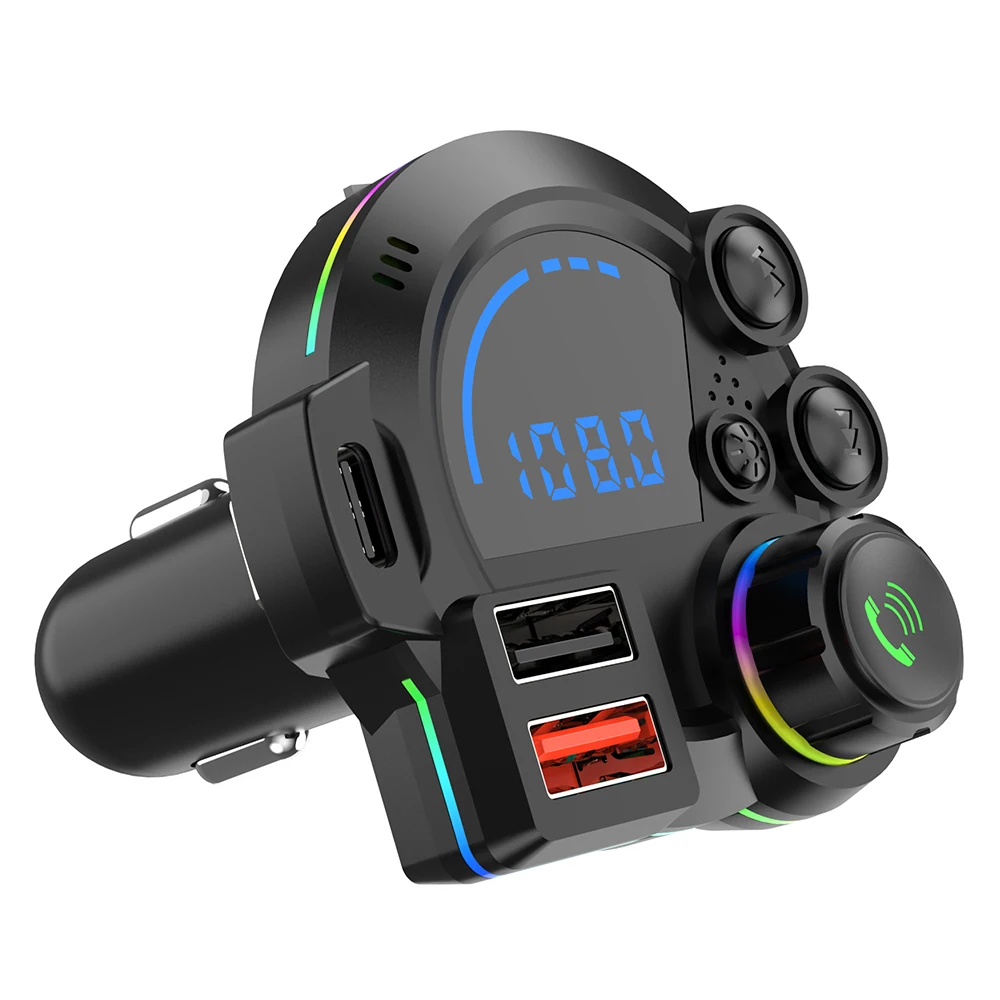 Multifunctional Car Mp3 Player Fm Transmitter Supports Bluetooth Hands-Free Calling, Wireless Music Playback, Car Mobile Phone Charger, Pd20W Qc3.0 Protocol