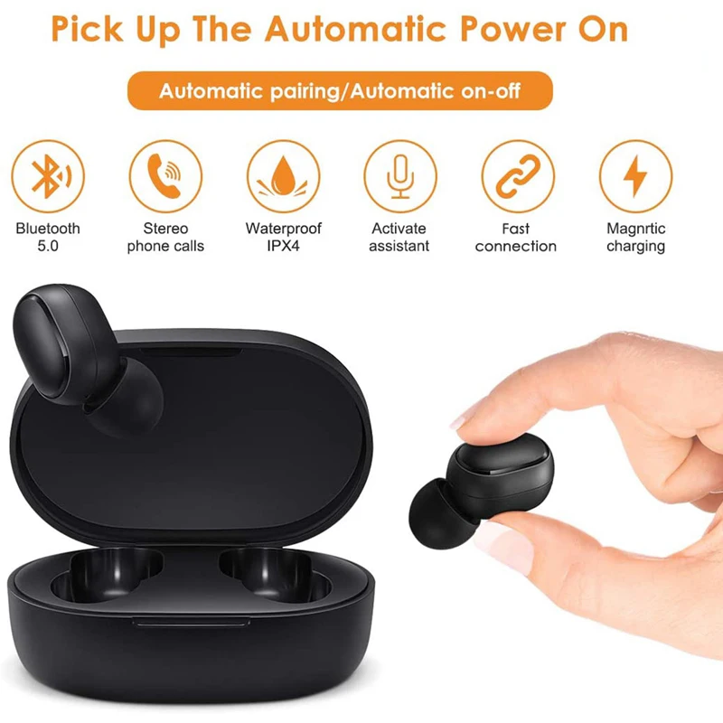 XIAOMI Redmi Airdots 2 Auriculares inalámbricos Bluetooth con micrófono Auriculares Bluetooth TWS Auriculares inalámbricos 4