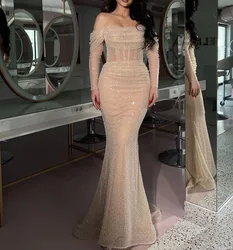 Msikoods Glitter Elegant Mermaid Wedding Dresses 2024 Shiny Sleeves Corset Bodycon Bohemia Bridal Gowns Plus Size Wedding Gown