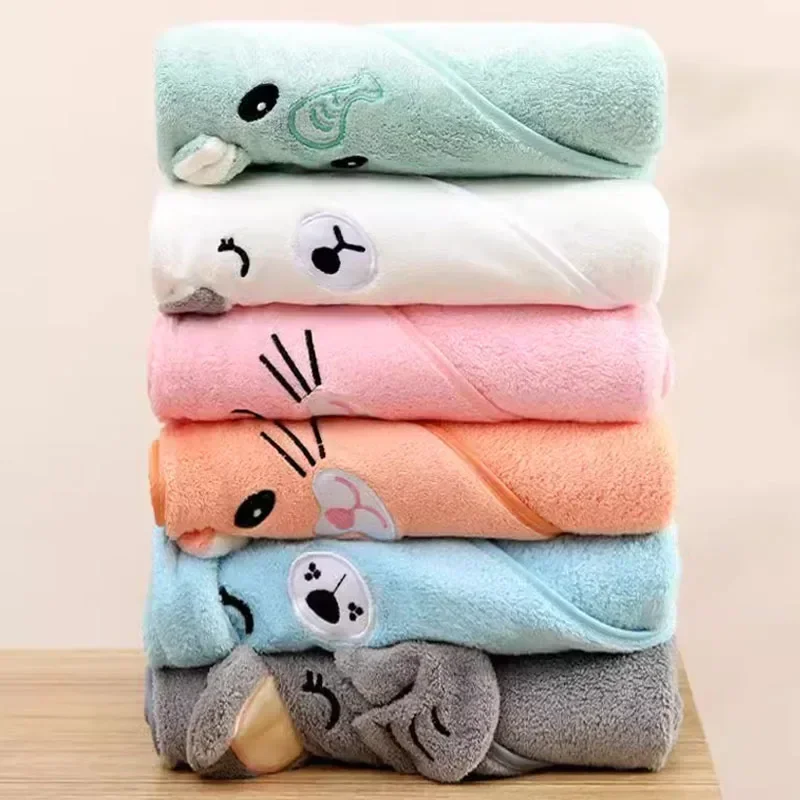 Cute Bath Towel for Baby Soft Absorbent Towel Newborn Swaddle Wrap Baby Blankets for Girls Boys