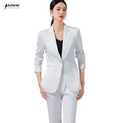 NAVIU Office Wear Women Blazer Suits Elegant Fashion Temperament Chic Long Sleeve Casual Jacket Suits Pants 2 Piece Set Workwear