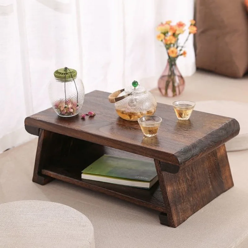 

Solid Wood Tatami Bay Window Small Table Tea Table Japanese Style Balcony Table Tea Tables Home Small Tea Tables Folding Tables