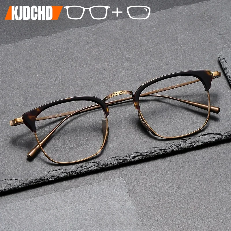 Square Titanium Custom Multifocal Eyeglasses Men High Myopia 1.74 Prescription Glasses Optical Bifocal Progressive Eyewear Retro