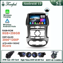 Autoradio Android 13, Qualcomm, Navigation GPS, DSP, Lecteur Stéréo, Limitation, pour Voiture Ford Ranger 3 (2011, 2012, 2013, 2014, 2015)