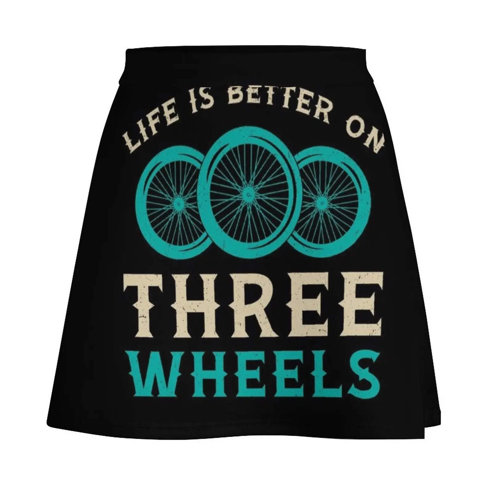 Tricycle Life Is Better On Three Wheels Vintage Mini Skirt korean skirt clothes for woman Women's dress