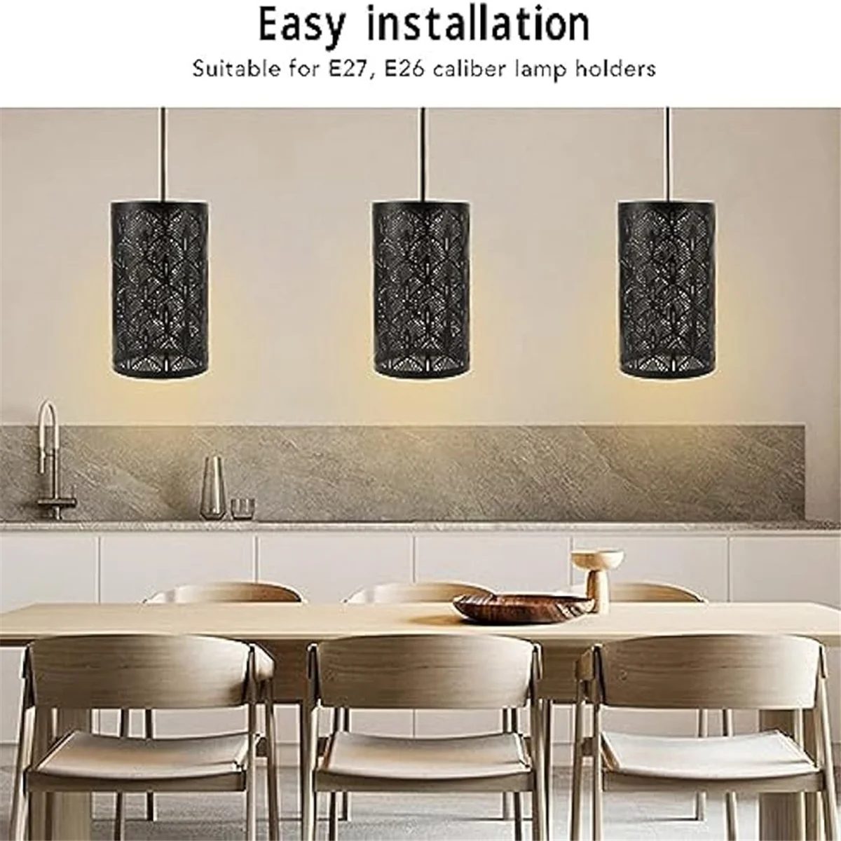 

AA25 Metal Cylinder Lamp Shade, Modern Hollow Out E27 E26 Lampshade for Bedroom Living Room