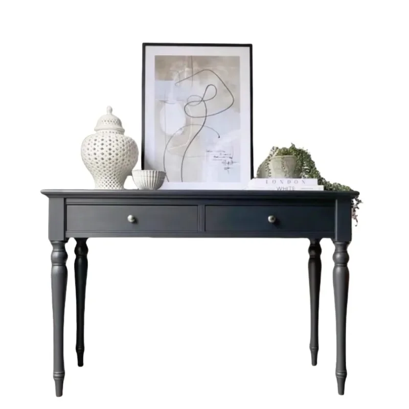 

Скандинавский стол из цельного дерева, домашний входной шкаф, французский ретро-спальный кабинет, офис, компьютерный стол