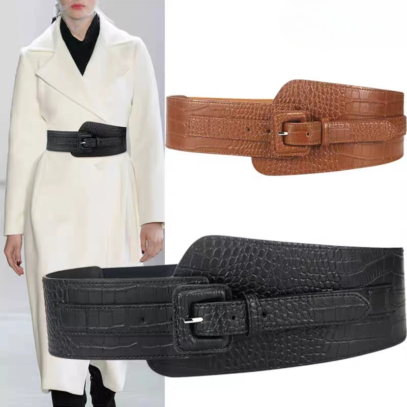 

Women's Retro Wide Elastic Waistband Belt Fashion High-quality Black Belt Popular Trend Belt for Dress Decorative