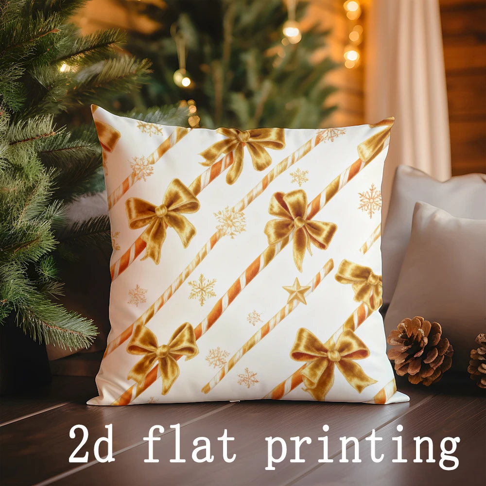 

Christmas Candy Cane throw pillow cover with short plush print for living room sofa decoration cushion cover pillow covers
