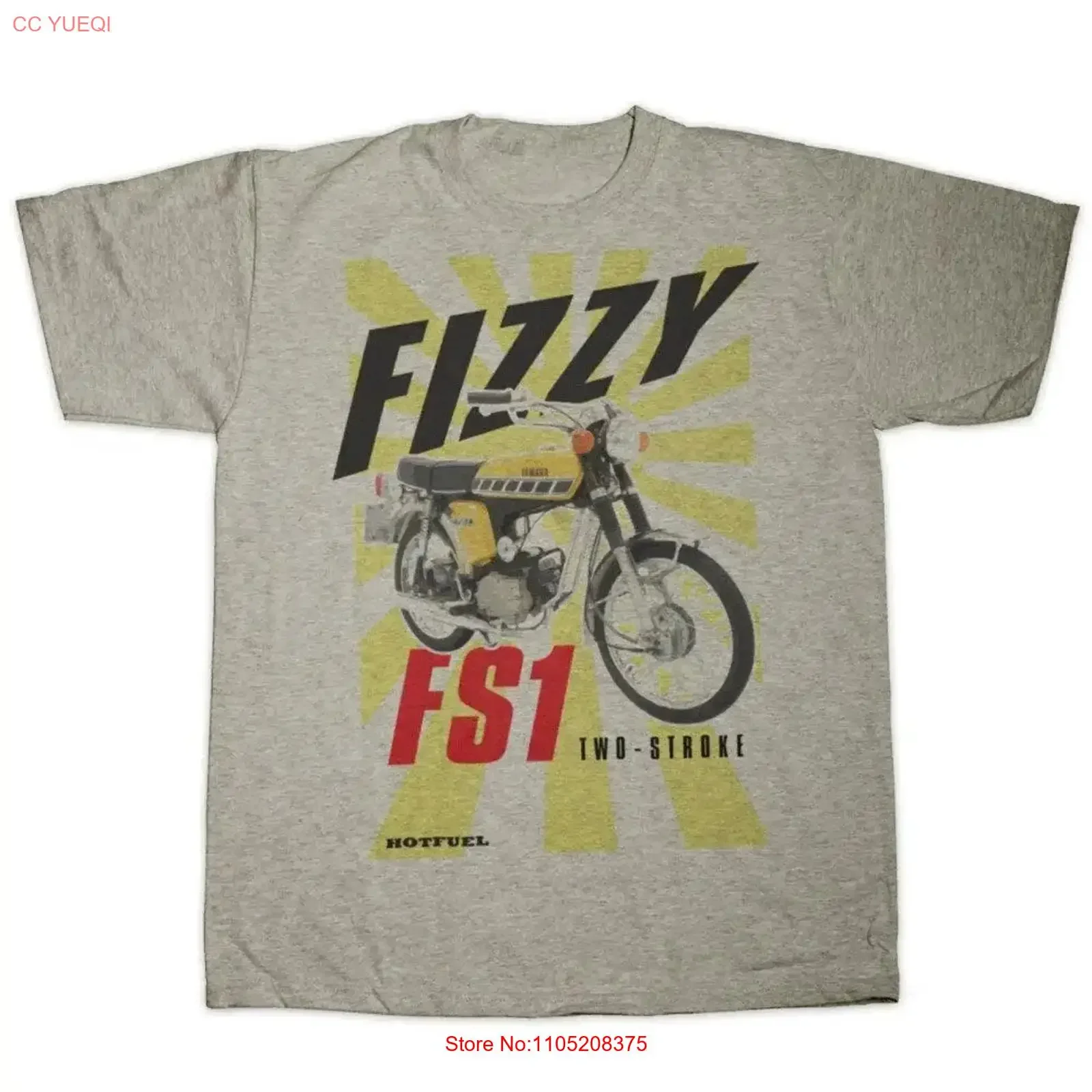 تي شيرت Fizzy FS1 مطبوع برقبة دائرية تي شيرت عتيق مغسول كاجوال مريح ملابس الشارع ناعمة للجنسين عصرية متعددة الاستخدامات