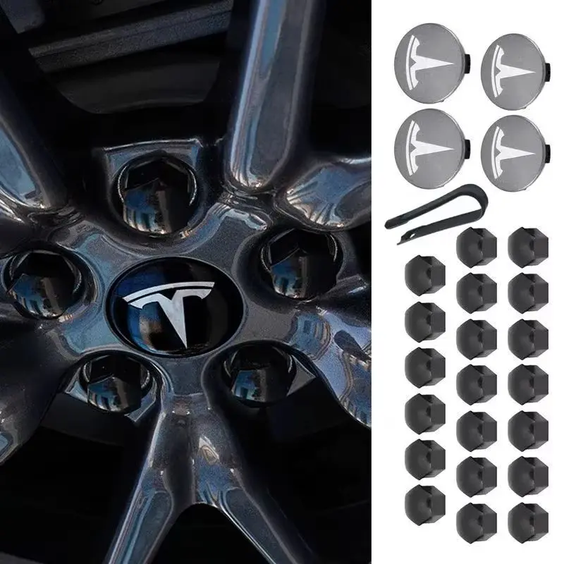 

56mm for Tesla Car Wheel Center Hub Decorative Caps Model 3 Y S X Badge Wheel Lug Nut Protective Cover 4pcs 25pcs 29pcs sticker