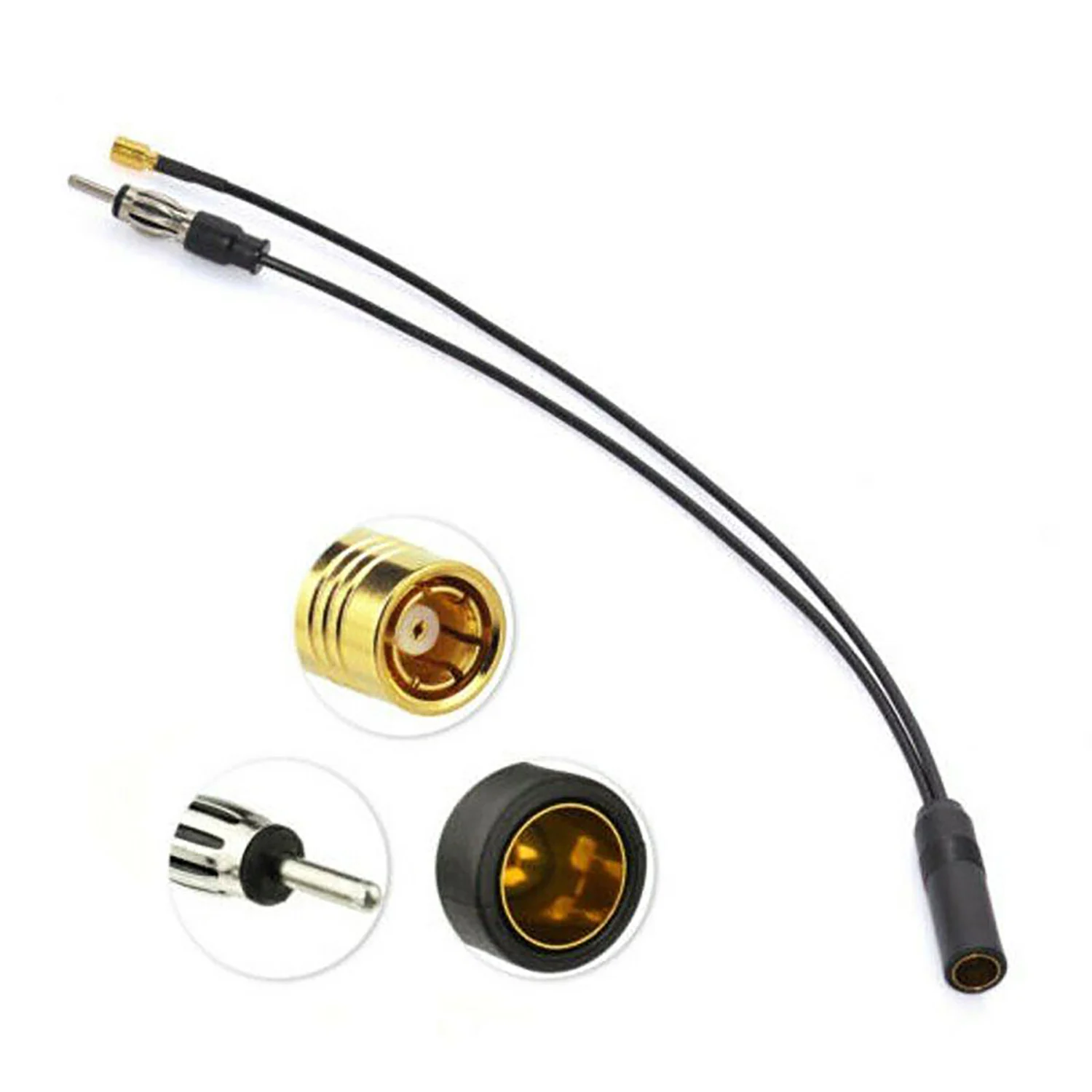 1pc DAB & FM/AM Car Radio Aerial Active Antenna SMB DIN Splitter Adapter Cable Car Accessories Parts