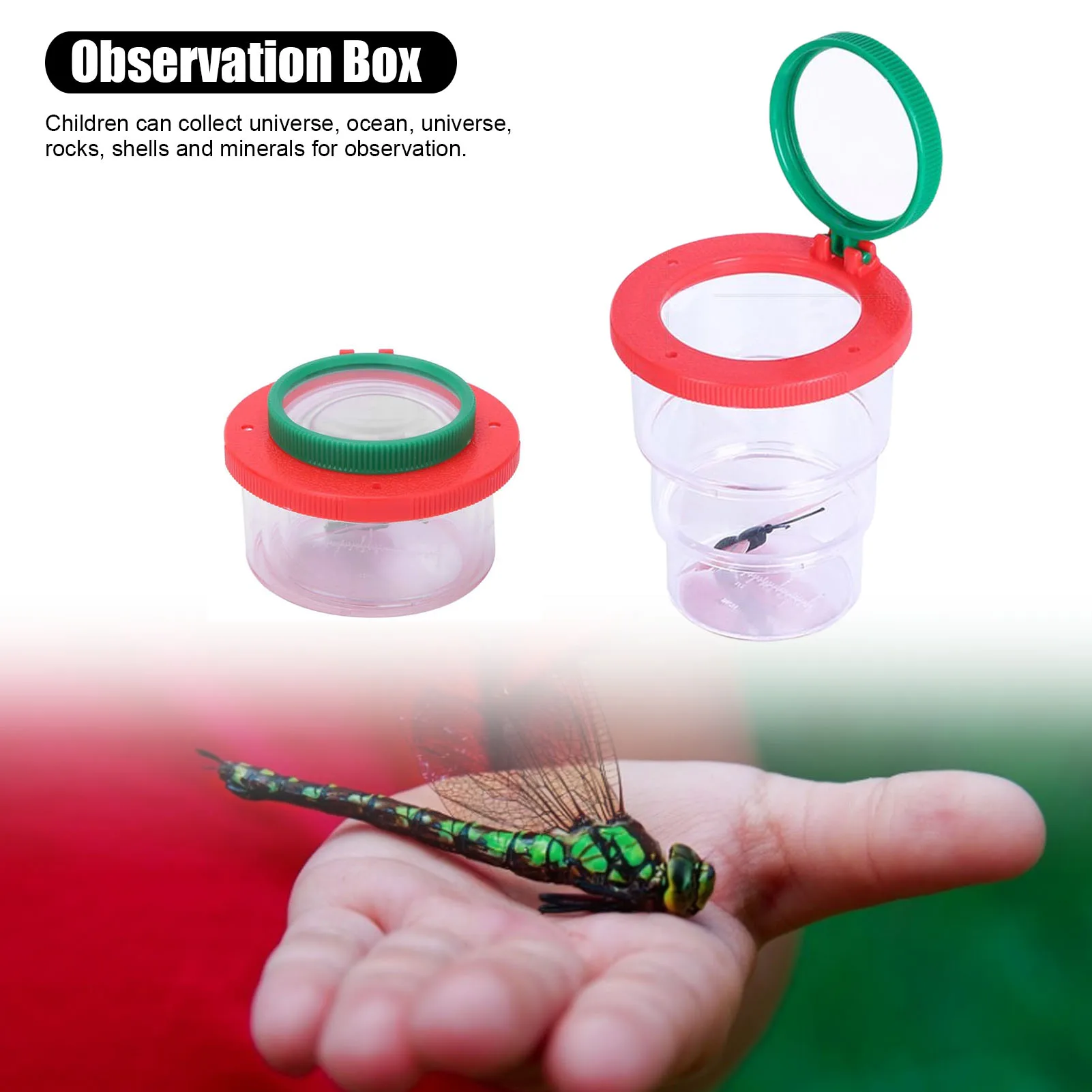 Portable Handheld Magnifying Glass Explore Educational Observer Toys Insect Feeding Experimental Observation Box Magnifier