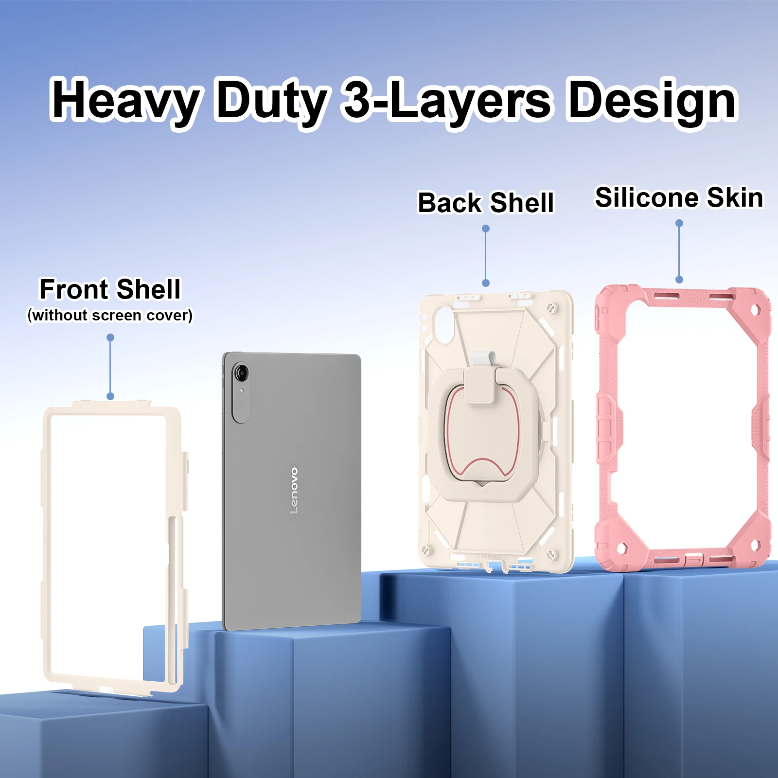 Armor Case for Lenovo Idea Tab Pro Gen 2 TB376FC TB378FU TB390 Heavy Duty Shockproof Rotating Stand Cover for Xiaoxin Pro GT 13