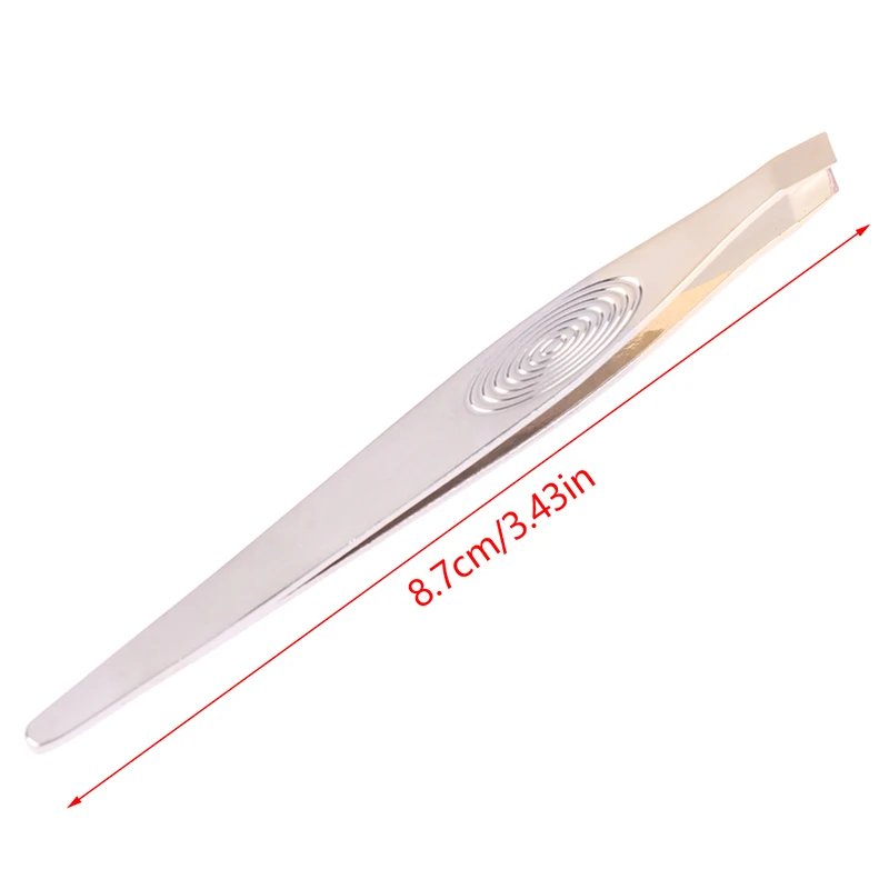 ملقط حواجب من الفولاذ المقاوم للصدأ ، مشبك إزالة شعر الوجه ، رأس مائل مسطح ، ملقط مكياج ، أدوات تجميل الرموش ، 1 النقدي