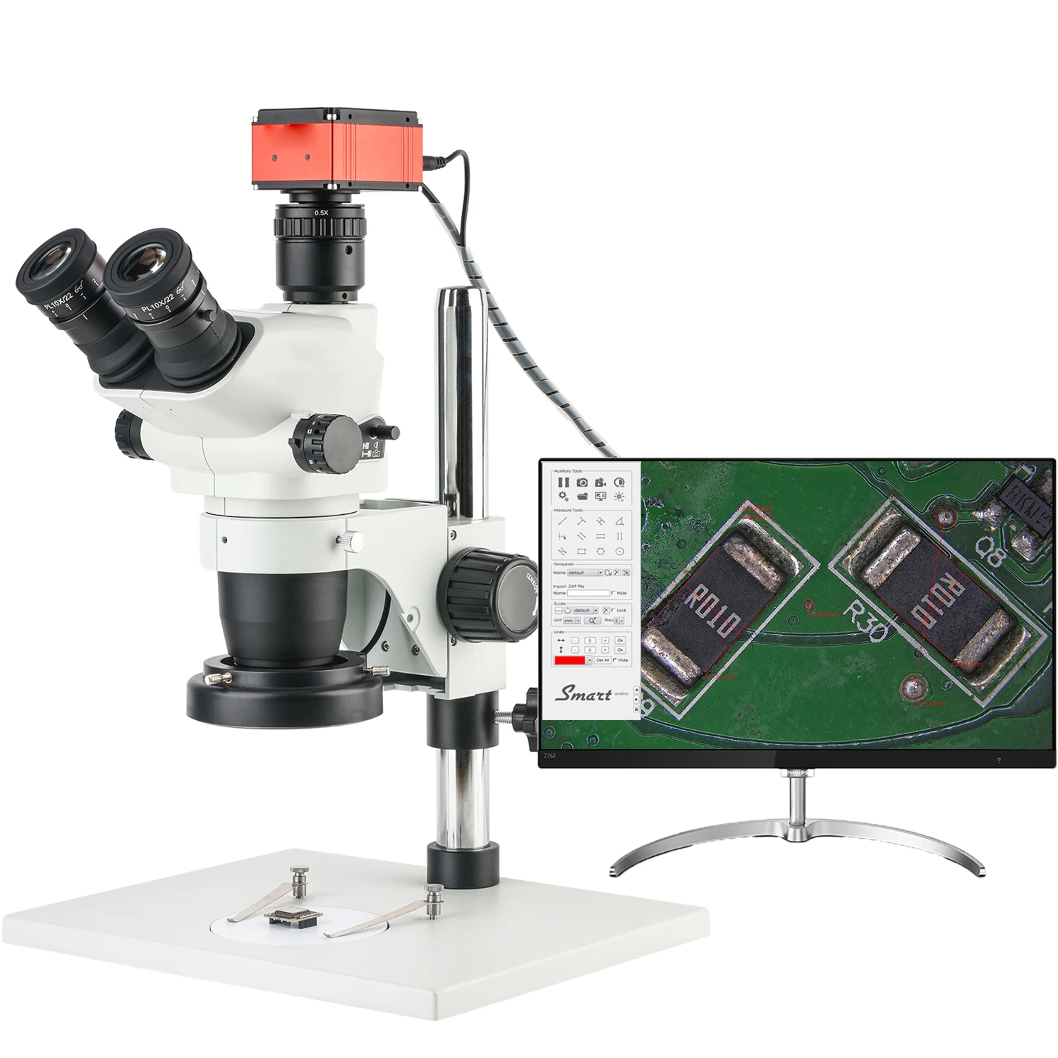 KOPPACE 26X-174X HD 4K Electron Microscope,Support for Photography,Video Recording,and Measurement,Triocular Stereo Microscope