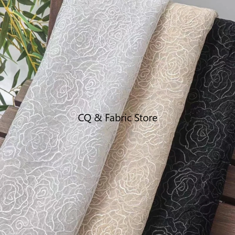 

Новая французская вышивка цветок кружевная ткань для свадебного платья DIY швейные аксессуары дизайнерская ткань во дворе