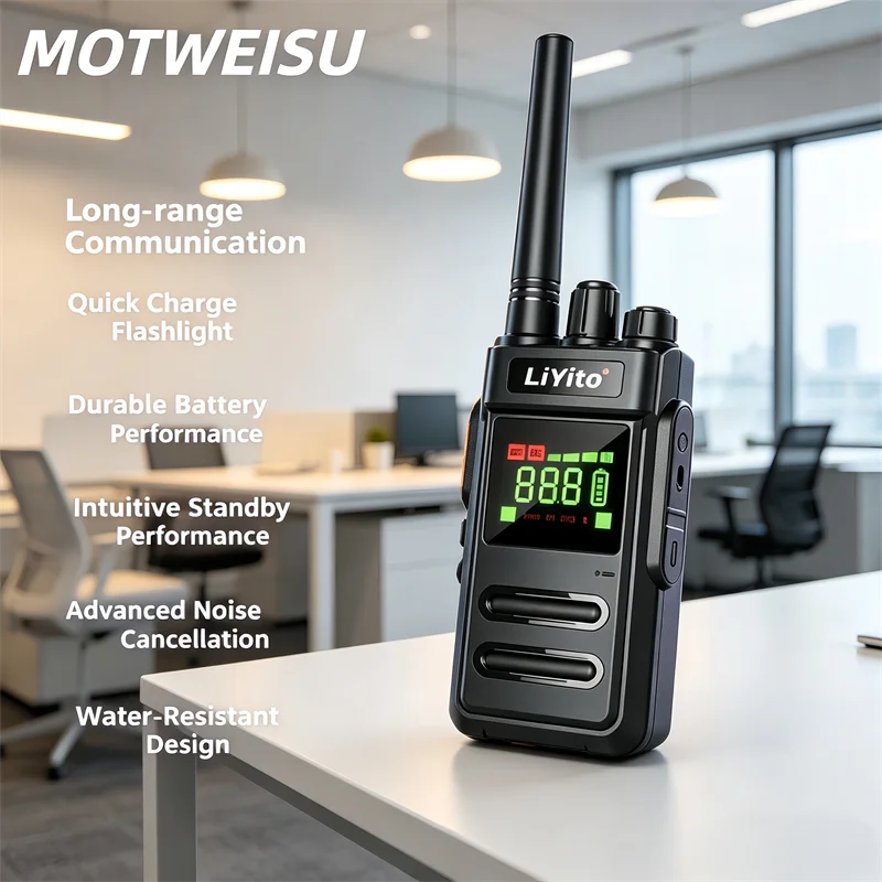 Walkie Talkies LCD Display Long Range Two Way Radio CTCSS DCS 16 Channels Rechargeable Portable for Kids Outdoor Camping Hiking