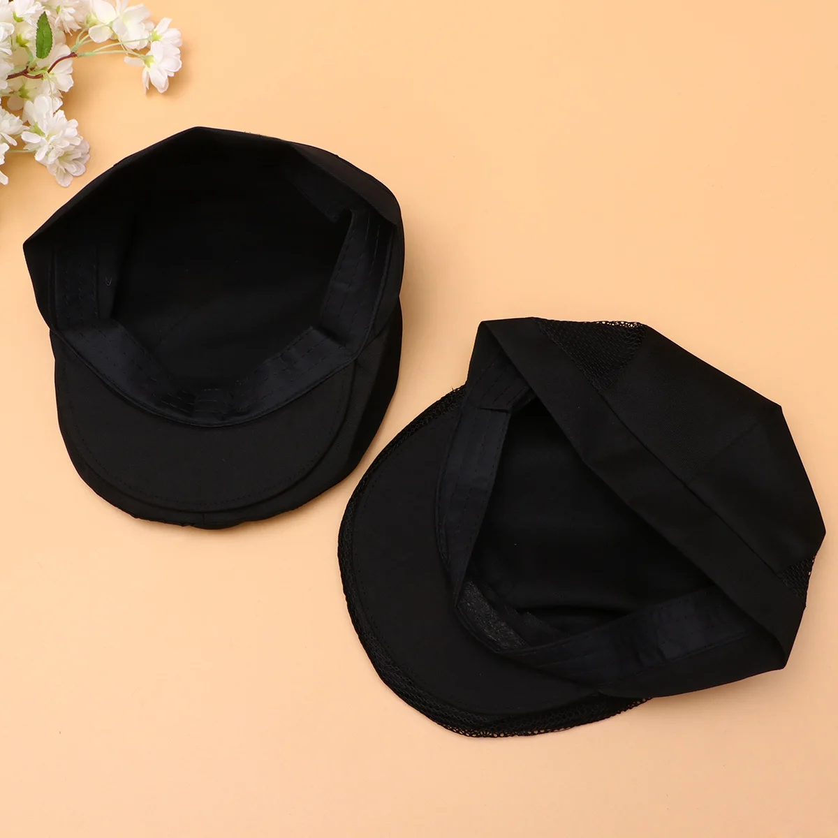 

2Pcs Kitchen Chef Hats Work Beret Adults Ladies Restaurant Food Service Cooking Dustproof Cotton Easy