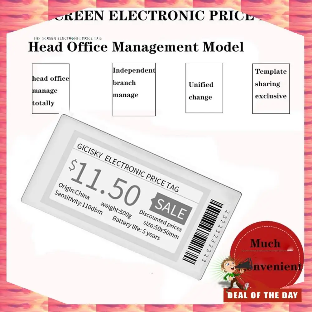 24-Hour Delivery 2.1 Inch Electronic Price Tag ESL TFT Screen Display No Messy Writing Bluetooth Connect Management For Android