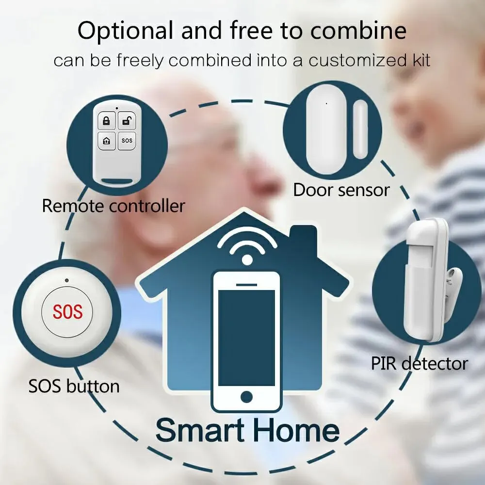 Tuya-Wireless Home Alarm System, alarme de segurança contra roubo, Smart Life App Controle, Wi-Fi, 433MHz