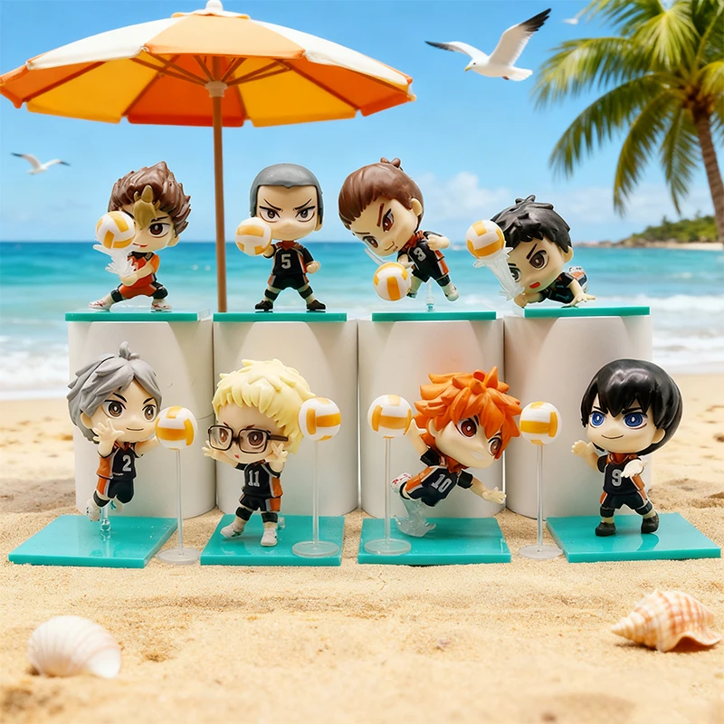 8 pièces/1 ensemble figurine d'anime Oikawa Tooru modèle Q version Hinata Shoyo jouet Kei Tsukishima cadeau Collection Tadashi Yamaguchi PVC