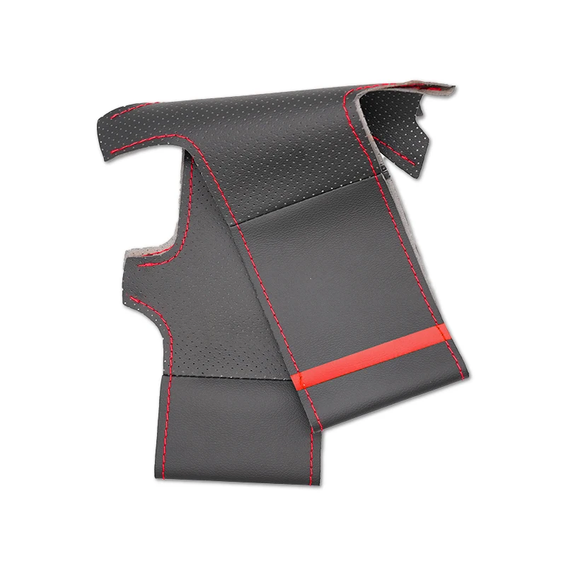 Car Styling Steering Wheel Cover Leather Trim For Peugeot Boxer Citroen Jumper Fiat Ducato 2006-2019 Relay 2008-2019 red bar