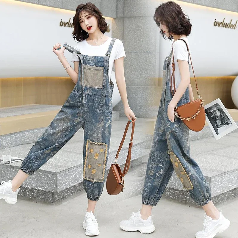 Fashion Jumpsuits Jeans Women Casual Denim Overalls Shirt Rompers Pants Jeans Bodysuit