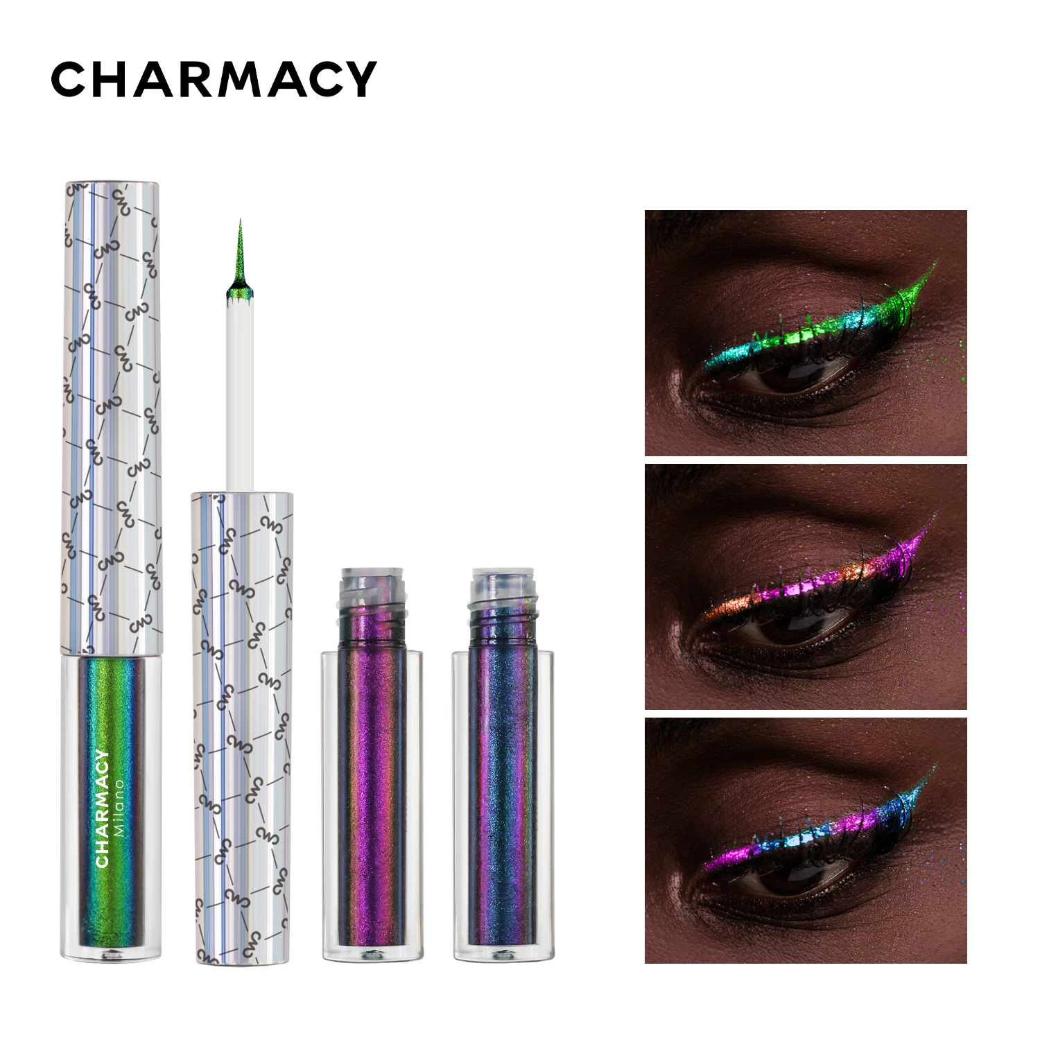 CHARMACY Chameleon Waterproof Liquid Eyeliner Glitter Long-lasting High Pigment Smudge-proof Eye Liner Makeup Cosmetic for Women