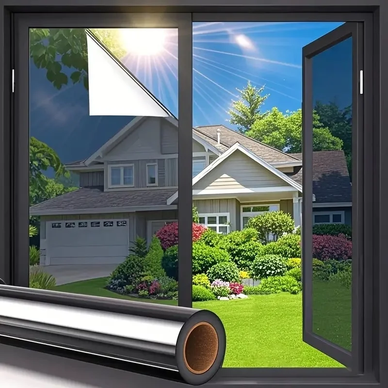 Selbstklebende Sonnenschutz-Spiegelfolie, Fenster-Schutzfolie für den Innenbereich, Wärmedämmung, Sonnenschutzfolie, Fensterfolie für Büro und Zuhause