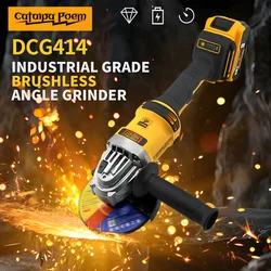 Catalpa Poem Industrial Grade Brushless Angle Grinder 100/125/150mm Cutting Machine 20V Battery Polisher Fit Dewalt Power Tools