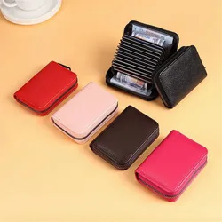 New Multi -card Position Anti -magnetic Anti -theft Card Bag Pu Leather Zipper Wallet Credit Id Bank Card Holder Case Coin Purse