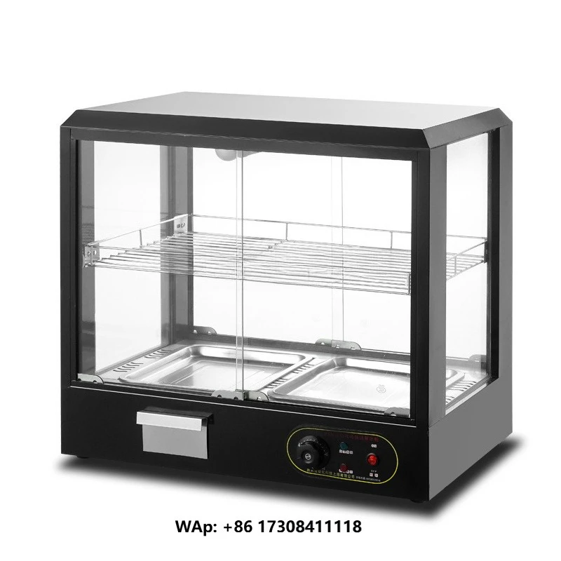 Wholesale Stainless Steel Electric Food Display Cabinet Commercial Restaurant Catering Equipment with Glass Food Warmer