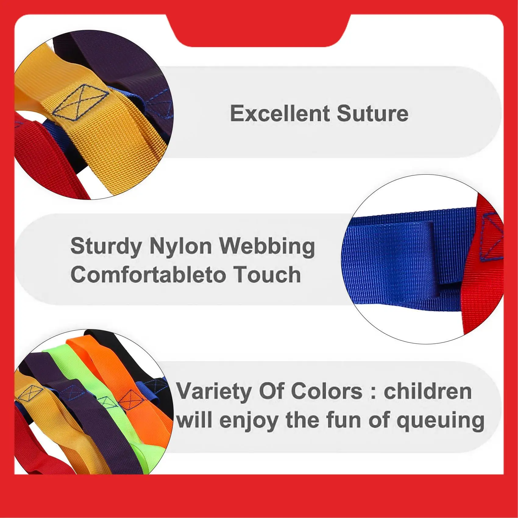 Cordes de marche pour enfants, pour garderie préscolaire, écoliers, poignées colorées en plein air pour jusqu'à 12 enfants, 2 enseignants
