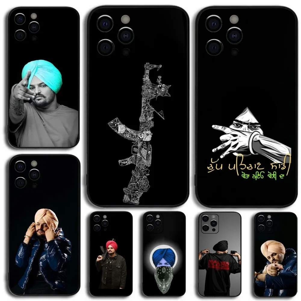 S-Sidhu Moose W-Wala Phone Case For Apple iPhone 15,14,13,12,11,Pro,X,XS,Max,XR,Plus,Mini Soft Black Cover