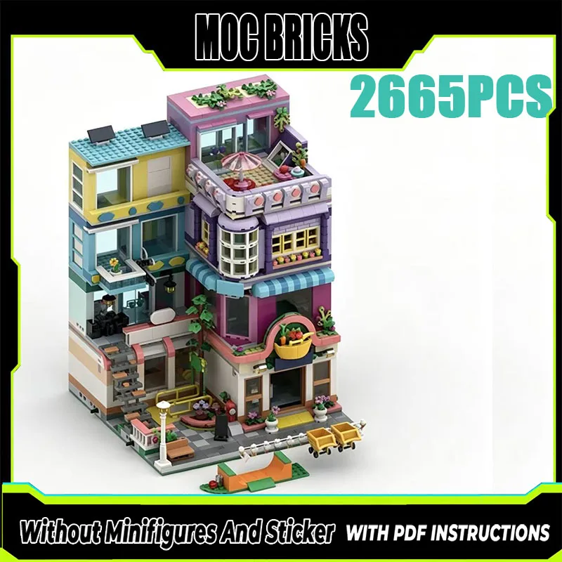 MOC Building Blocks Supermarket and Mainstreet Building Model Bricks Toys