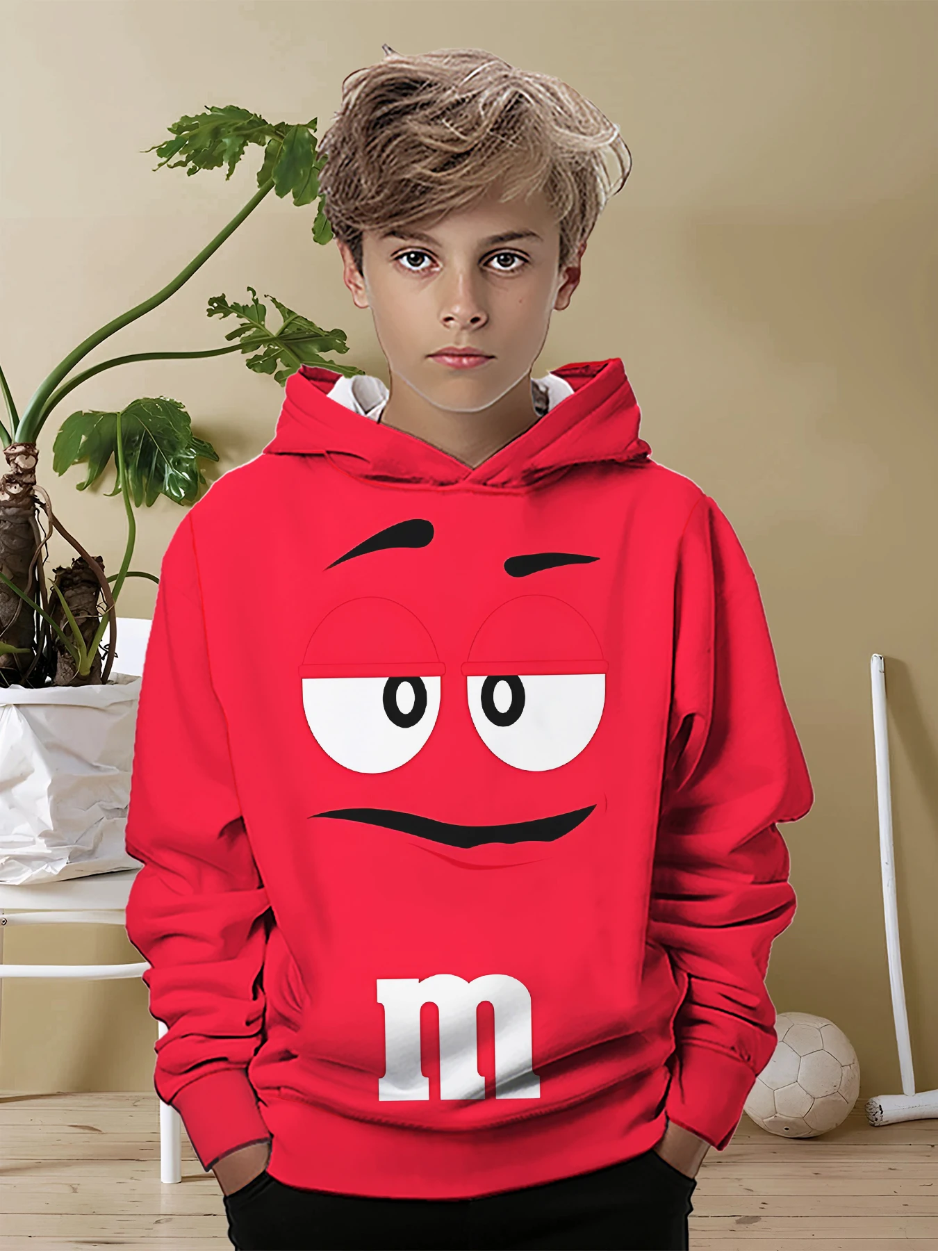 M-M&m's 3D-Druck All Seasons Kinder Casual Sweatshirt Coole Pullover Tops Unisex Kleidung Junge Mädchen Hoodies