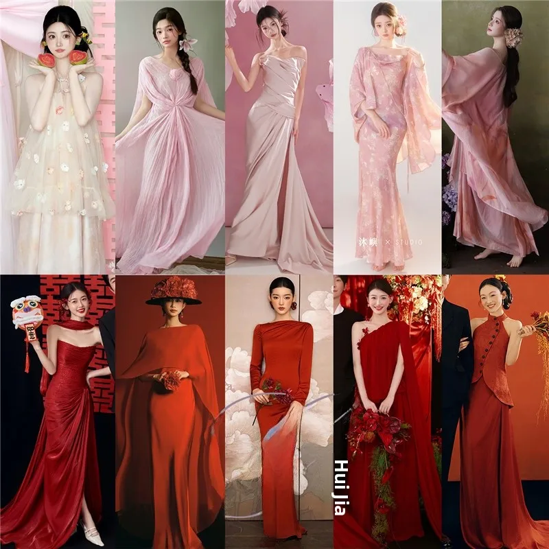 

New Vintage Chinese Sle Wedding Dr for Couples Photoaphy Studio awl National Costume Stage Costume by Yun...