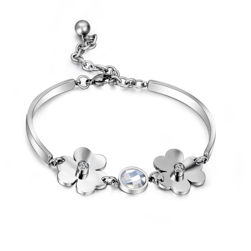 

Оптовая продажа ювелирных изделий, корейская версия модного браслета из титановой стали с кристаллами оптом, женские ювелирные аксессуары CE469