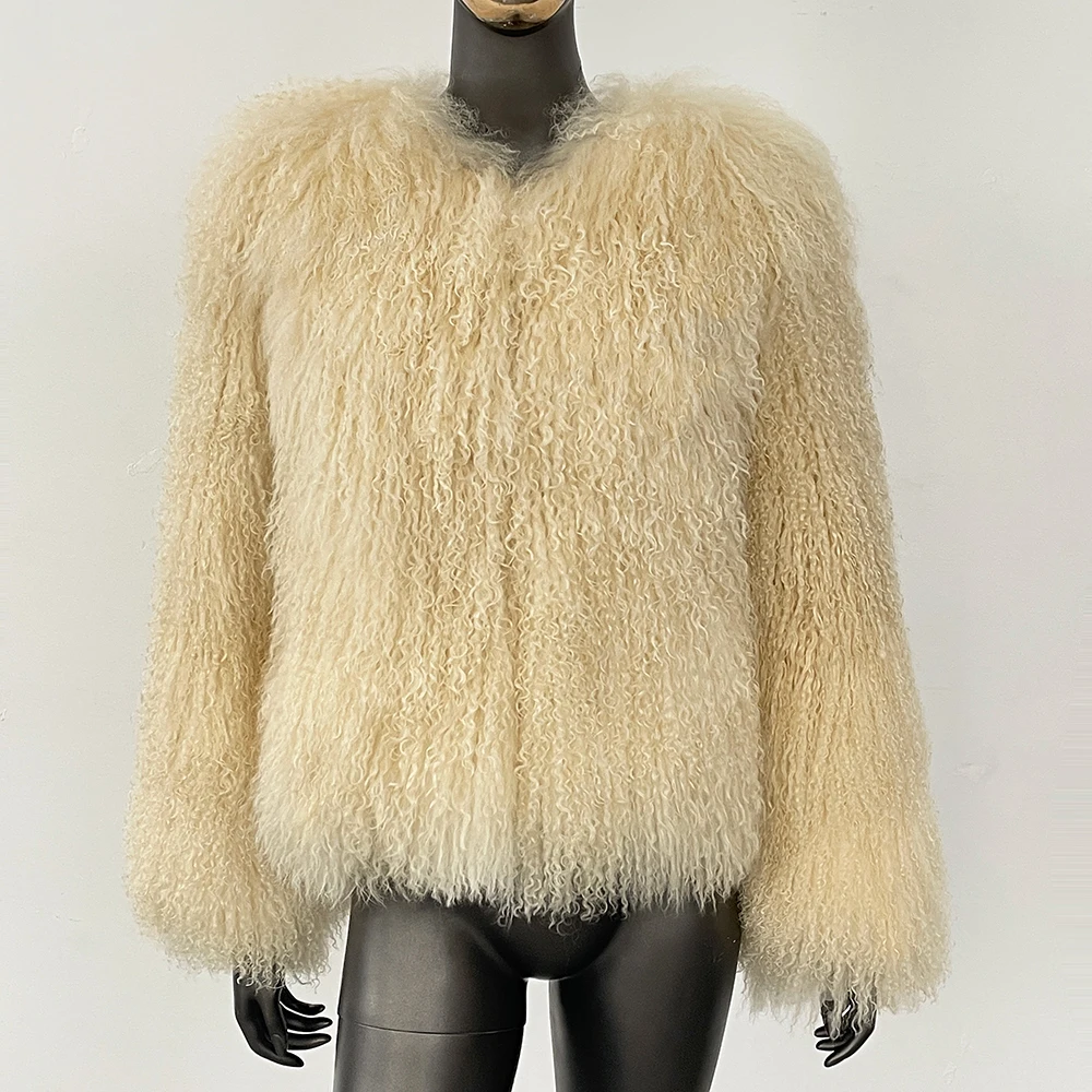 MENINA 2025 ใหม่ฤดูหนาวWarmมองโกเลียแกะขนสัตว์เสื้อแจ็คเก็ตผู้หญิงOuterwear Plusขนาดสีน้ําตาลเข้มแกะผู้หญิงเสื้อขนสัตว์จริง